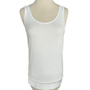 Small Handful White Drape Back Tank Top Performance